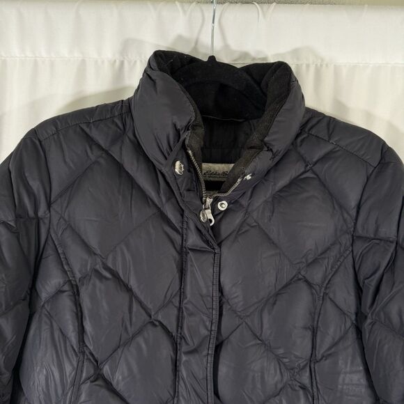 Eddie Bauer Goose Down Jacket Women's Medium Black Full Zip 700 Fill Power - Picture 2 of 15